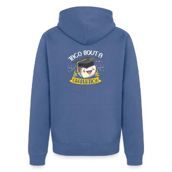 taco bout a graduation - Unisex Premium Organic Zip Hoodie - stone blue - Back - Nico (187cm)