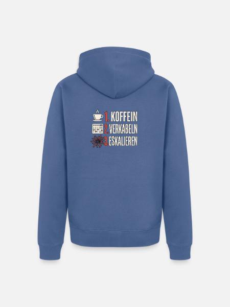 Pyro Kaffee Feuerwerk - Unisex Premium Bio Zip Hoodie - Taubenblau