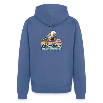 Fachkraft Strandgutkontrolle Cartoon - Unisex Premium Bio Zip Hoodie - Taubenblau - Hinten - Nico (187cm)