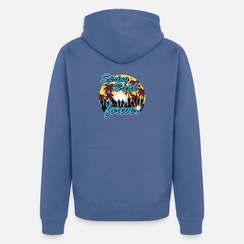 Spring Break forever - Unisex Premium Bio Zip Hoodie - Taubenblau