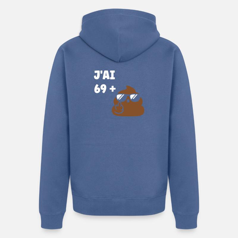 69 plus 1 - Veste à capuche bio Premium Unisexe - bleu pigeon