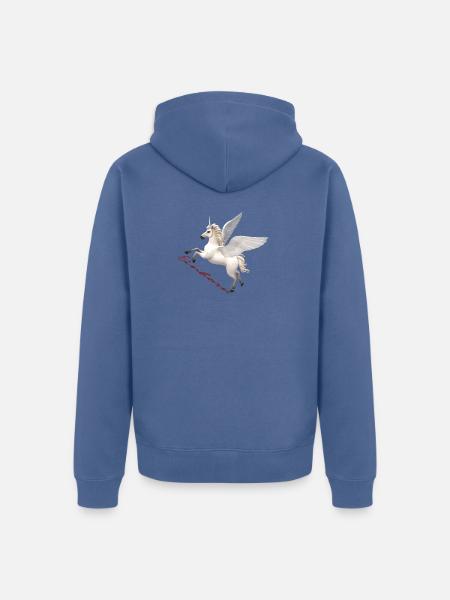 Einhorn - Unisex Premium Bio Zip Hoodie - Taubenblau
