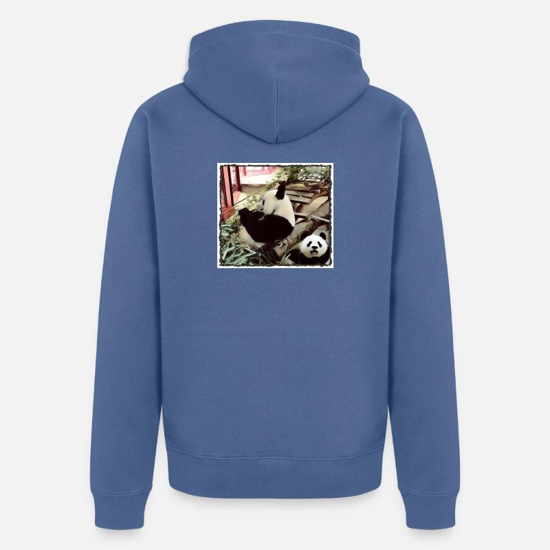 Mode Panda activé - Veste à capuche bio Premium Unisexe - bleu pigeon