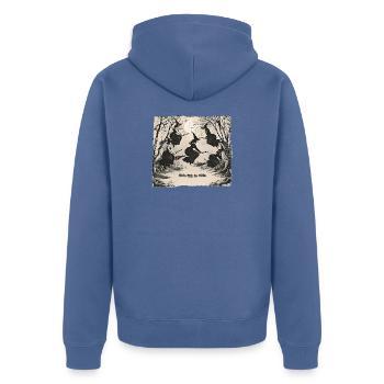 Sorcières filles au clair de lune - Veste à capuche bio Premium Unisexe - bleu pigeon - Dos - Nico (187cm)
