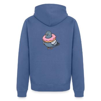 Donut Taube - Unisex Premium Bio Zip Hoodie - Taubenblau - Hinten - Nico (187cm)