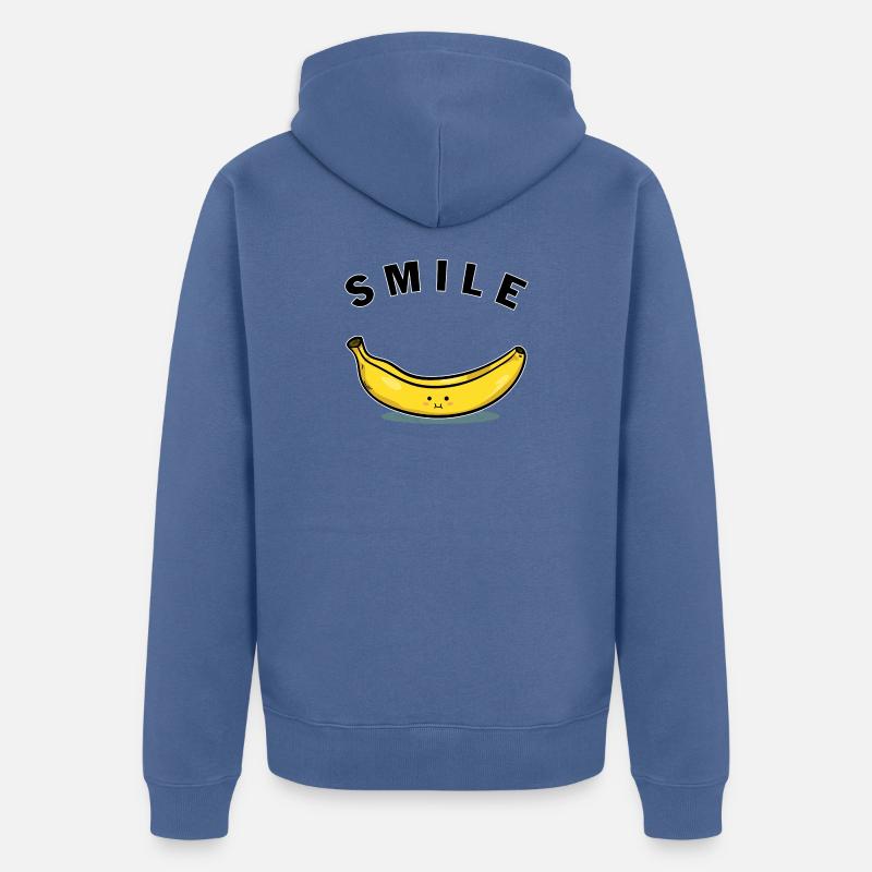 Sourire de banane - Veste à capuche bio Premium Unisexe - bleu pigeon