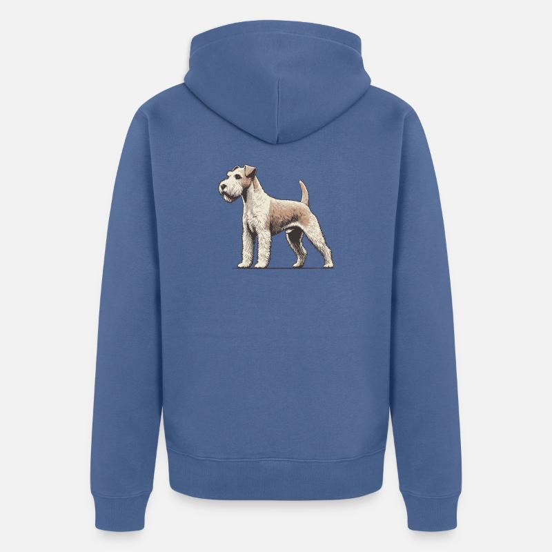 Terrier - Unisex Premium Bio Zip Hoodie - Taubenblau