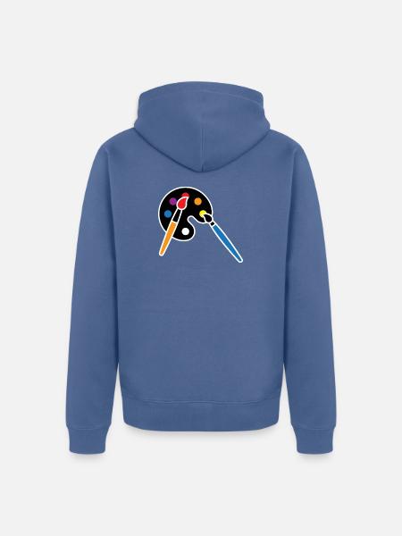 Malerei, Farbpalette, Pinsel, Kunst Symbol - Unisex Premium Bio Zip Hoodie - Taubenblau