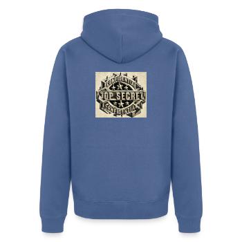 Streng geheime geometrische Schatzkammern - Unisex Premium Bio Zip Hoodie - Taubenblau - Hinten - Nico (187cm)