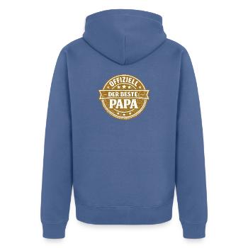 Officiellement le meilleur cadeau papa vintage - Veste à capuche bio Premium Unisexe - bleu pigeon - Dos - Nico (187cm)