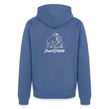  Paws & Patients Tierarzt Tierärztin Katze - Unisex Premium Bio Zip Hoodie - Taubenblau - Hinten - Nico (187cm)