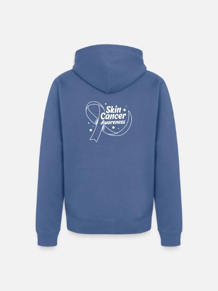 Hautkrebs Melanom - Unisex Premium Bio Zip Hoodie - Taubenblau