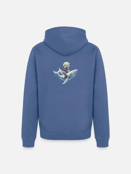 Himmlische Liebe - Unisex Premium Bio Zip Hoodie - Taubenblau