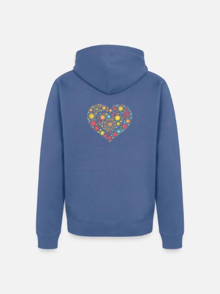 Sunshine Heart – Buntes Sommerliebe-Design - Unisex Premium Bio Zip Hoodie - Taubenblau