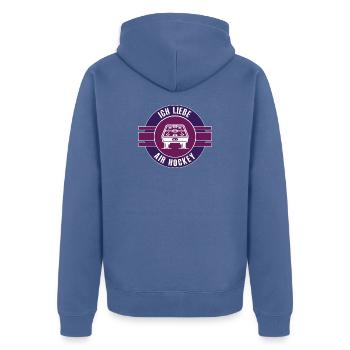 Joueur de hockey sur air Jeu de joueur de hockey sur air - Veste à capuche bio Premium Unisexe - bleu pigeon - Dos - Nico (187cm)