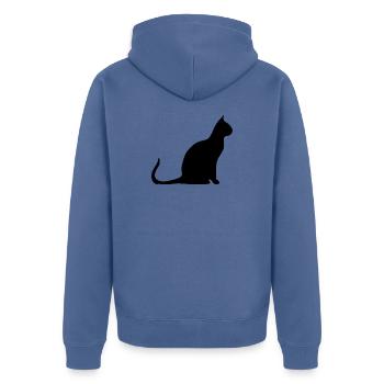 black cat cat black cats silhouettes - Unisex Premium Organic Zip Hoodie - stone blue - Back - Nico (187cm)