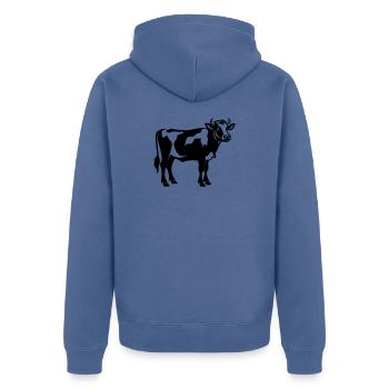 Vache laitière d’ombre debout – transparent SVG boerderi - Veste à capuche bio Premium Unisexe - bleu pigeon - Dos - Nico (187cm)