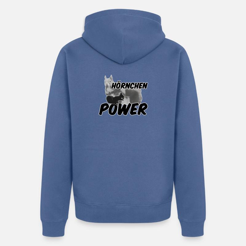 Hörnchenpower Eichhörnchen Tiere Spruch - Unisex Premium Bio Zip Hoodie - Taubenblau