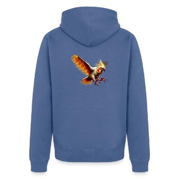 Böser Vogel - Nymphensittich (14) - Unisex Premium Bio Zip Hoodie - Taubenblau - Hinten - Nico (187cm)