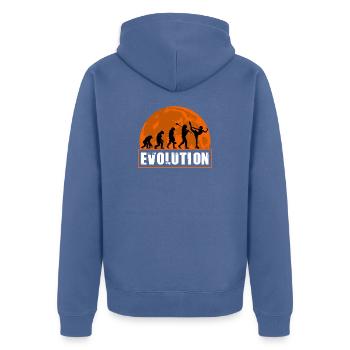 Évolution du patinage artistique Patineur artistique rétro - Veste à capuche bio Premium Unisexe - bleu pigeon - Dos - Nico (187cm)