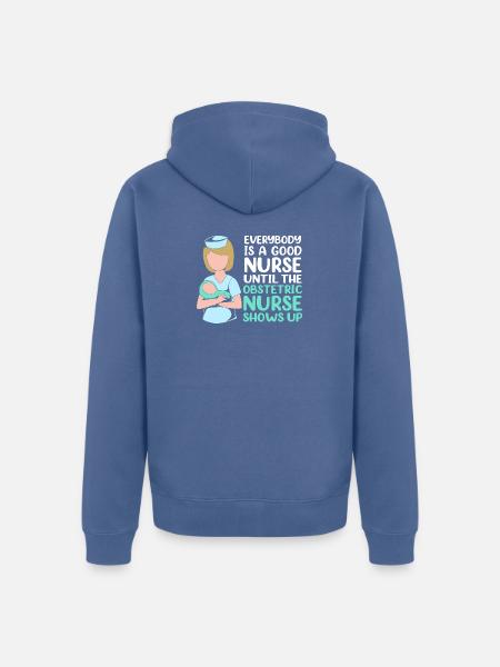 Hôpital de grossesse infirmier - Veste à capuche bio Premium Unisexe - bleu pigeon
