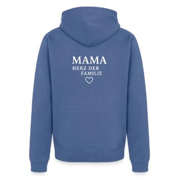 Mama - Unisex Premium Bio Zip Hoodie - Taubenblau - Hinten - Nico (187cm)