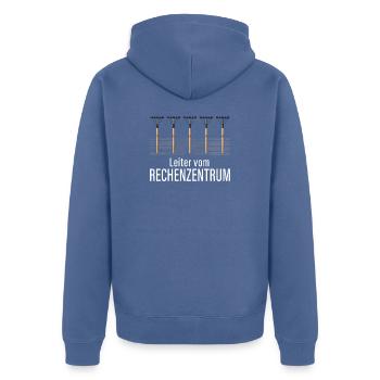 Rechenzentrum Gärtner Garten Gartenarbeit - Unisex Premium Bio Zip Hoodie - Taubenblau - Hinten - Nico (187cm)