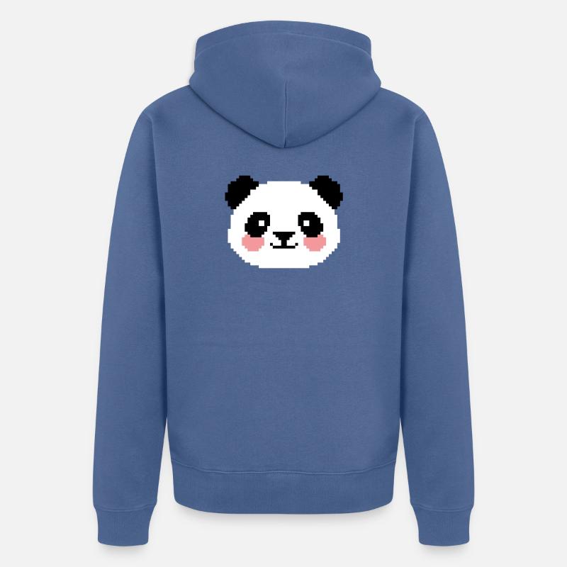Panda 8 bits - Veste à capuche bio Premium Unisexe - bleu pigeon