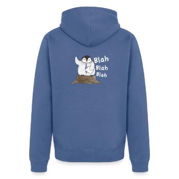 Pinguin-Rede Penguin Speech - Unisex Premium Organic Zip Hoodie - stone blue - Back - Nico (187cm)