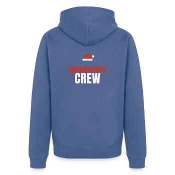 Weihnachts Crew Weihnachtsmütze Familie Team Fest - Unisex Premium Bio Zip Hoodie - Taubenblau - Hinten - Nico (187cm)