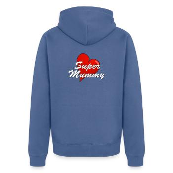 SUPER MAMAN - Veste à capuche bio Premium Unisexe - bleu pigeon - Dos - Nico (187cm)