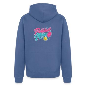 Joueuse de Pickleball Mom Paddle Sport - Veste à capuche bio Premium Unisexe - bleu pigeon - Dos - Nico (187cm)