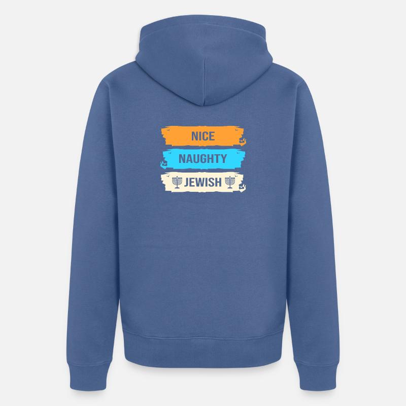 Hanoukka Hanoukka Hanoucca - Veste à capuche bio Premium Unisexe - bleu pigeon