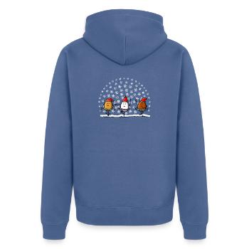 Weihnachts Ballett - Unisex Premium Bio Zip Hoodie - Taubenblau - Hinten - Nico (187cm)