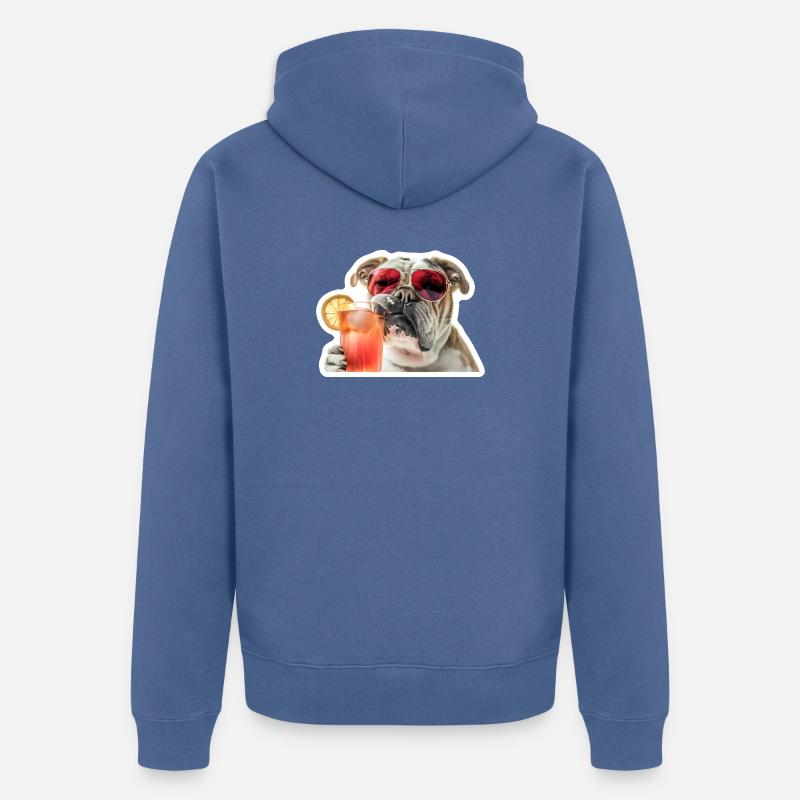 Bully Boire un cocktail - Veste à capuche bio Premium Unisexe - bleu pigeon