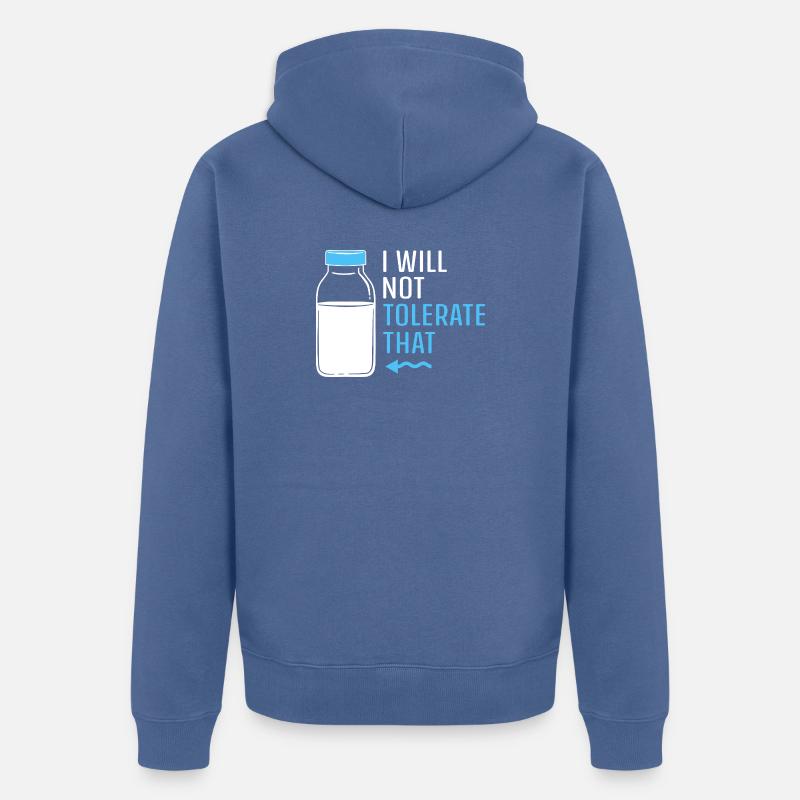 Flatulence au lactose au lait - Veste à capuche bio Premium Unisexe - bleu pigeon