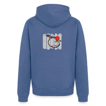 Kitsune - Veste à capuche bio Premium Unisexe - bleu pigeon - Dos - Nico (187cm)