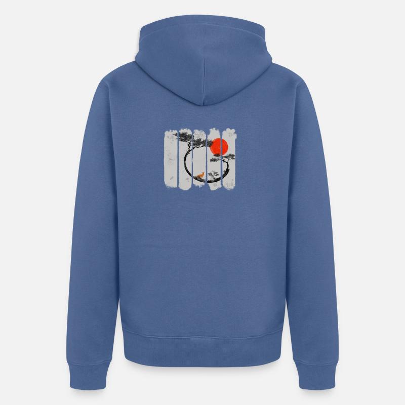 Kitsune - Veste à capuche bio Premium Unisexe - bleu pigeon