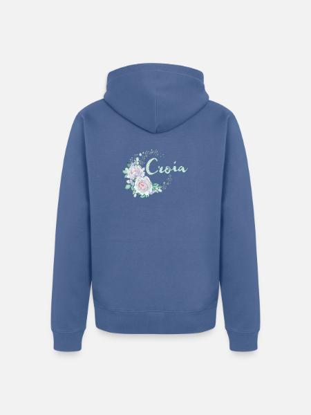 For Croia - Unisex Premium Organic Zip Hoodie - stone blue