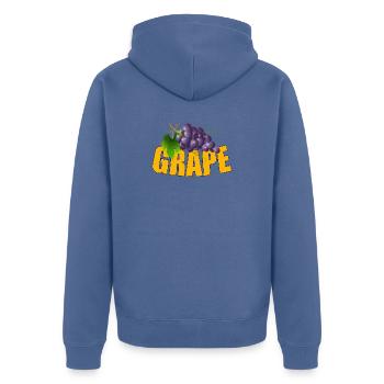GRAPE - Unisex Premium Organic Zip Hoodie - stone blue - Back - Nico (187cm)