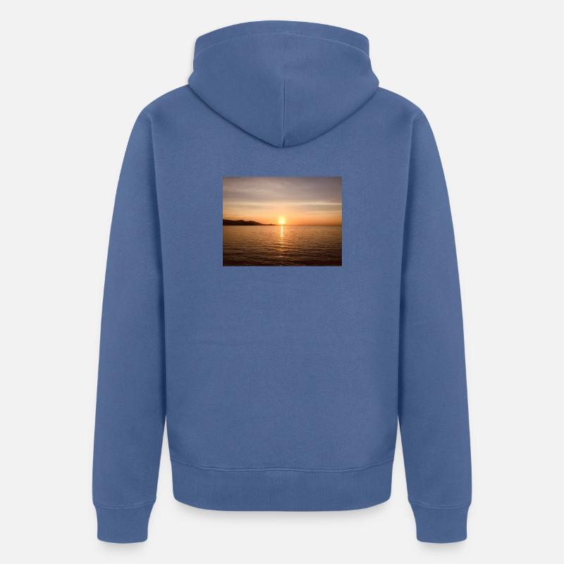 Coucher de soleil - Veste à capuche bio Premium Unisexe - bleu pigeon