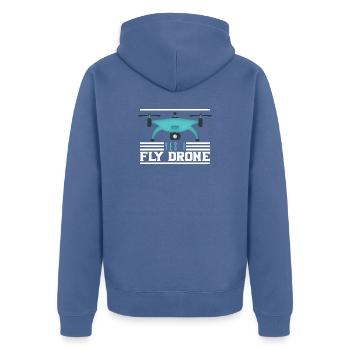 Yes I Really Need Another Drone Pilot Graphic - Unisex Premium Organic Zip Hoodie - stone blue - Back - Nico (187cm)
