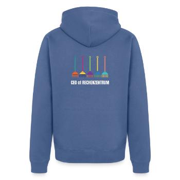 Informatik Programmierer IT Fachmann Informatiker - Unisex Premium Bio Zip Hoodie - Taubenblau - Hinten - Nico (187cm)