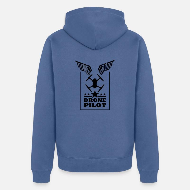 Drone Pilot Men Cadeau - Veste à capuche bio Premium Unisexe - bleu pigeon