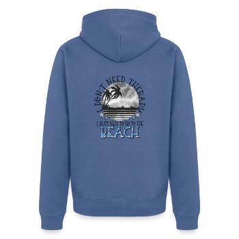 summer lake nature flora art pool sea beach love - Unisex Premium Organic Zip Hoodie - stone blue - Back - Nico (187cm)
