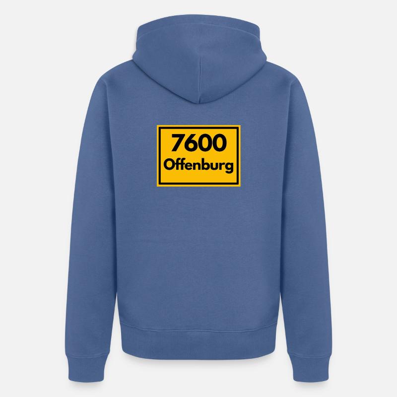 ANCIEN CODE POSTAL RETRO 7600 OFFENBURG - Veste à capuche bio Premium Unisexe - bleu pigeon