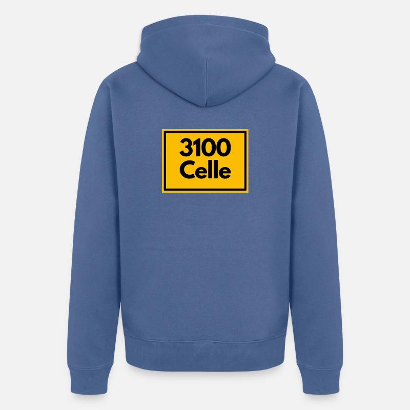 OLD POSTCODE POSTCODE RETRO 3100 CELLE - Unisex Premium Organic Zip Hoodie - stone blue