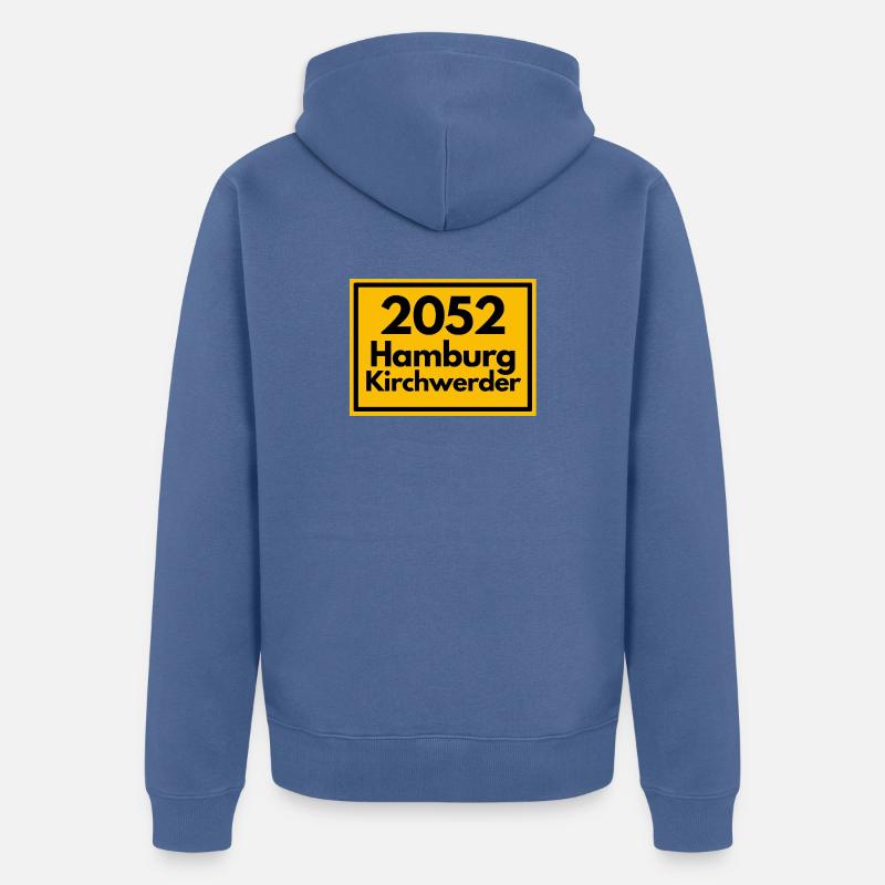 OLD POSTCODE POSTCODE 2053 HAMBURG KIRCHWERDER - Unisex Premium Organic Zip Hoodie - stone blue