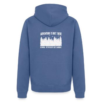 Chemise d’aventure en plein air pour campeurs - Veste à capuche bio Premium Unisexe - bleu pigeon - Dos - Nico (187cm)