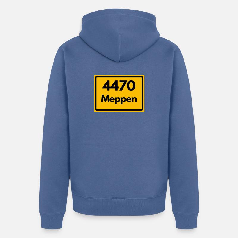 OLD POSTCODE POSTCODE RETRO 4470 MEPPEN - Unisex Premium Organic Zip Hoodie - stone blue